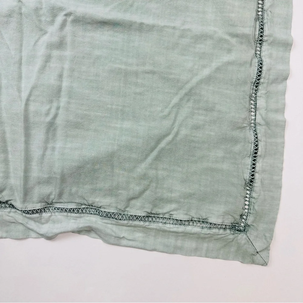 Anthropologie Washed Linen Boho Pillow Sham Green